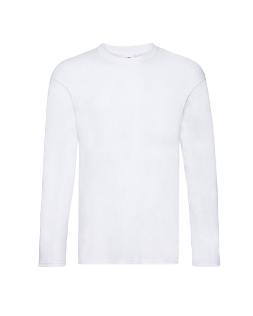 Fruit Of The Loom White Original Long-Sleeved T-Shirt Cotton for men