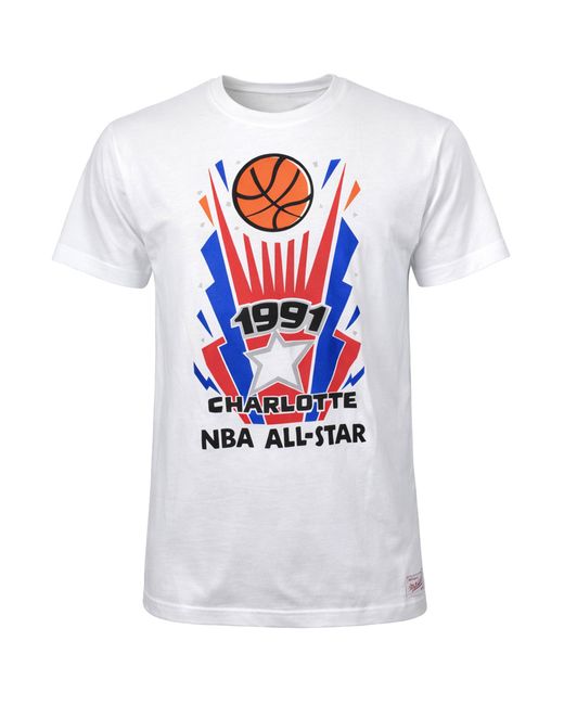 Mitchell & Ness White 1991 Charlotte Nba All Star T-Shirt Cotton for men