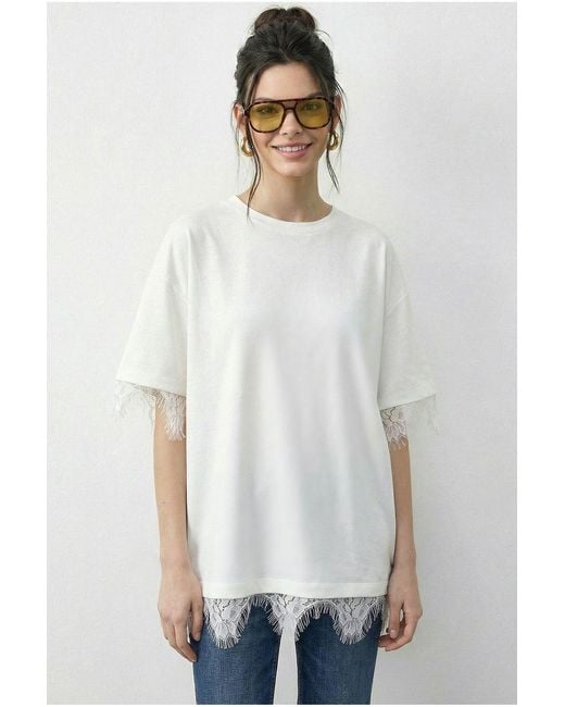 Bianco Lucci White Elastane T-Shirt