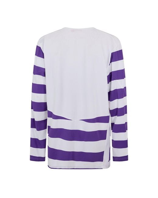 PUMA Purple Hooped Ls Tee for men