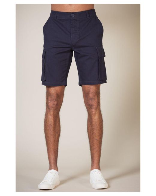 French Connection Blue 2 Pack Cotton Cargo Shorts for men