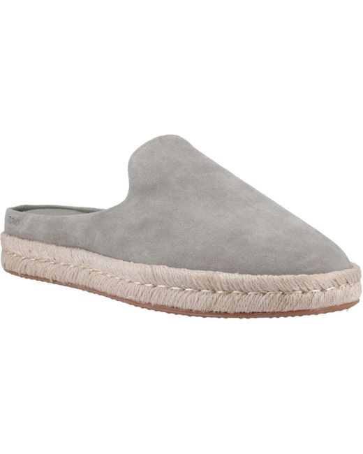 TOMS Gray Santiago Mule Leather Vetiver Slippers for men