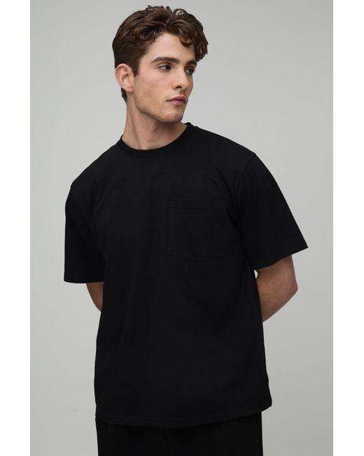 BoohooMAN Black Relaxed Pocket T-Shirt for men