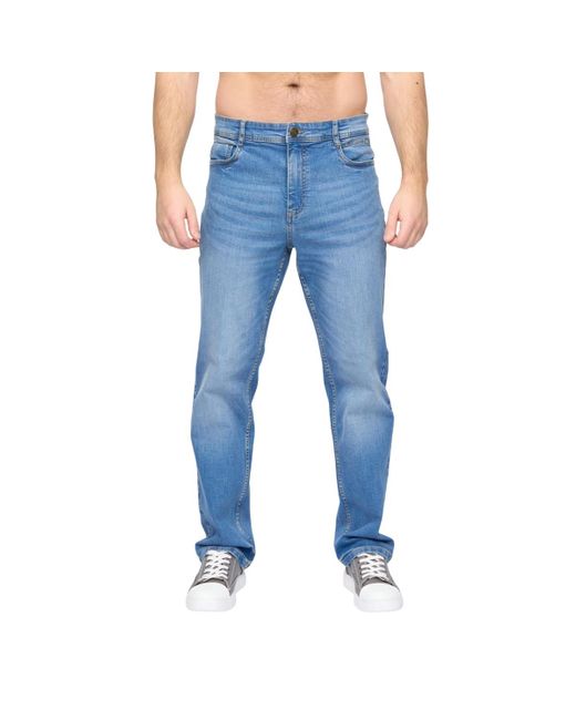 Duck and Cover Blue Rushawn Relaxed Fit Jeans (Light Wash) for men