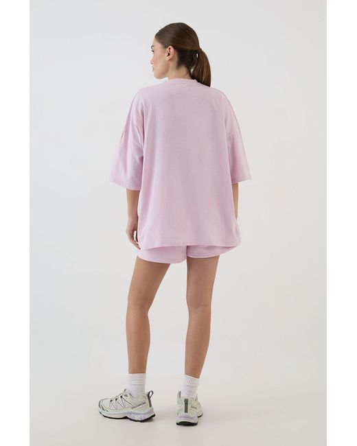 DSGN Studio Pink Script Embroidered Oversized T-Shirt