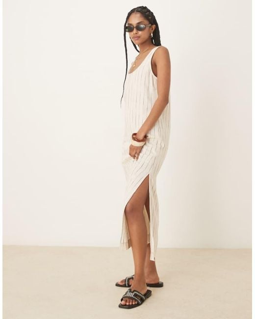 ASOS Natural Scoop Neck Midi Sundress
