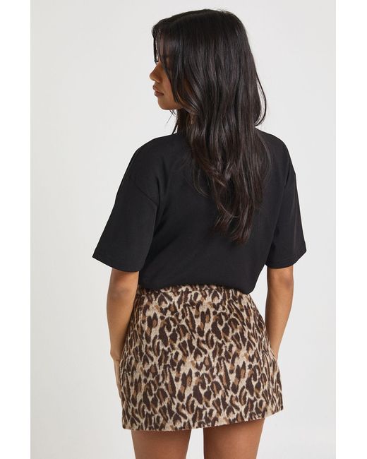 Boohoo Black Wool Look A-Line Mini Skirt