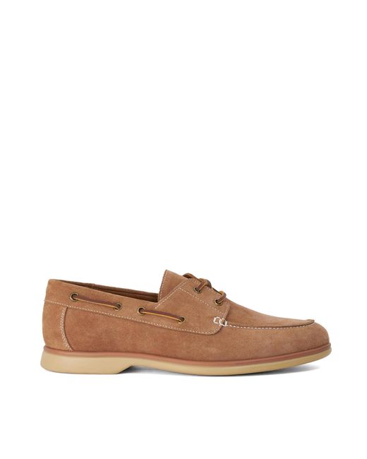 Dune Brown Buoy Suede Boat Shoes for men