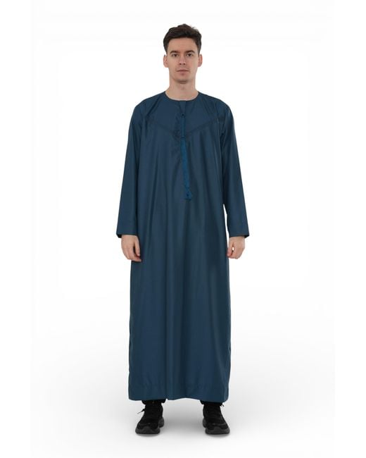 Thobez Blue Ramadan Eid Moroccan Jubba Robe Djellaba Thobe for men