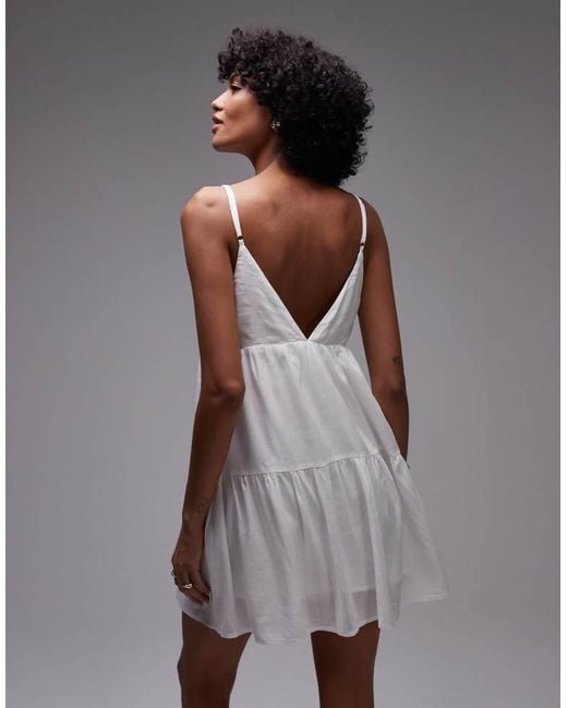 Rhythm Gray Classic Tiered Mini Beach Dress