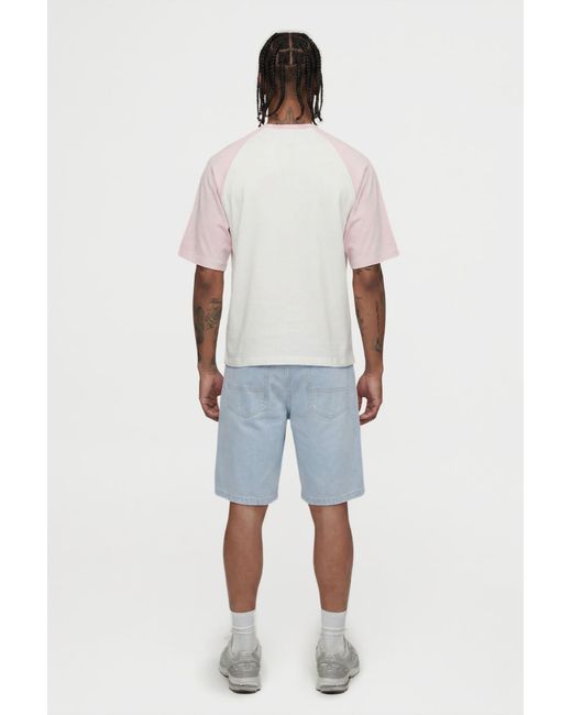 BoohooMAN White Oversized Boxy Washed Raglan Waffle T-Shirt for men