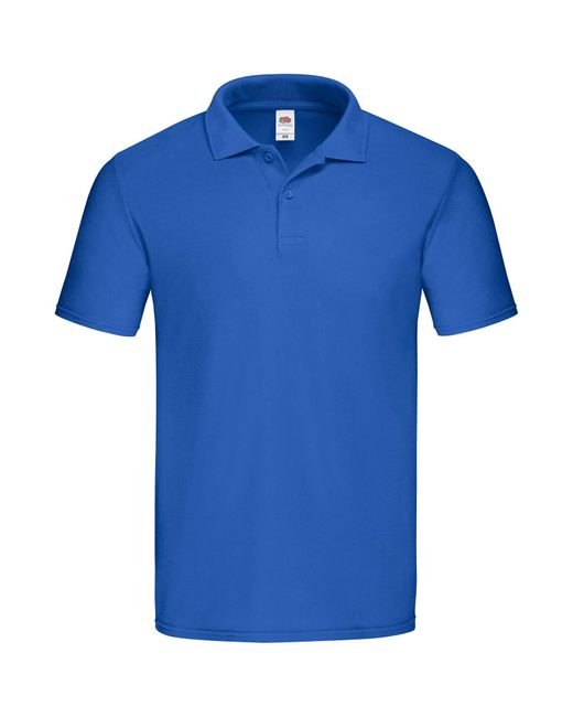 Fruit Of The Loom Blue Original Pique Polo Shirt (Royal) Cotton for men