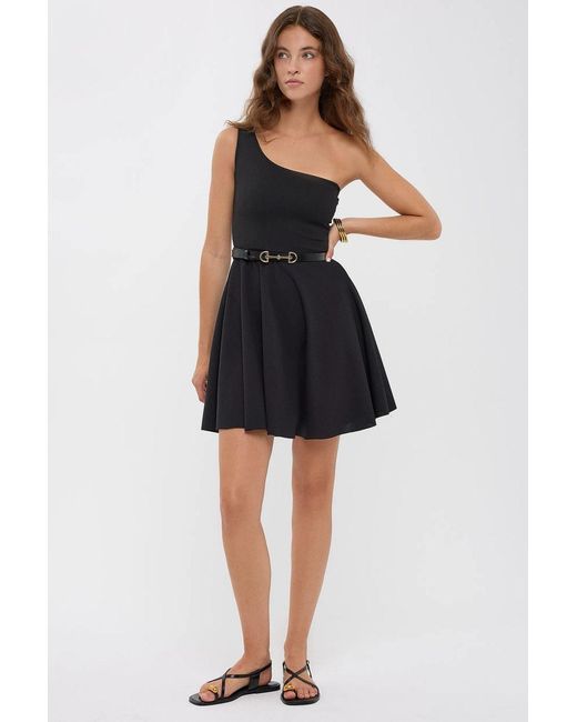Hiccup Black One-Shoulder Mini Dress