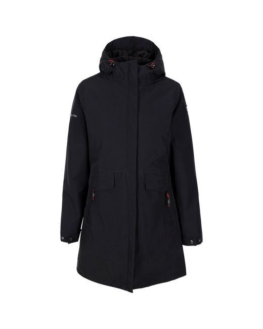 Trespass Black Ladies Modesty Tp75 Waterproof Jacket