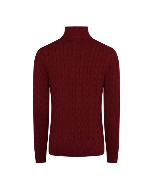 Gant Red Cable Half Zip Fleece for men