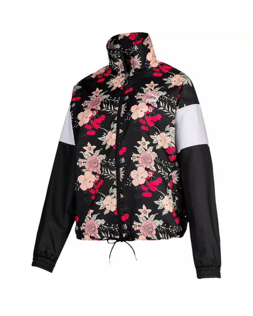 PUMA Black Long Sleeve Zip Up All Over Print Jacket 596735 51