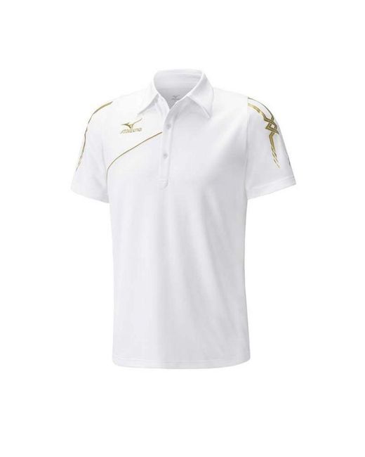 Mizuno White Drylite Polo Shirt for men