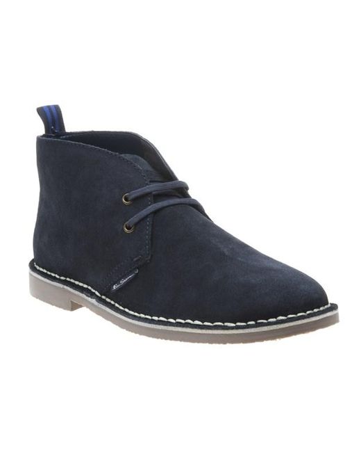 Ben Sherman Blue Hunt Boots Suede for men
