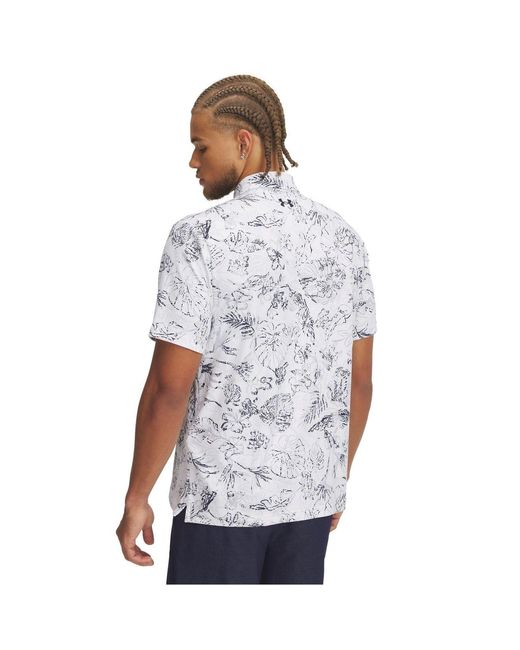 Under Armour White Playoff Short Sleeve Performance Polo Shirt for men
