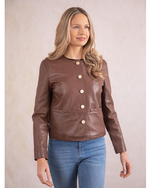 Lakeland Leather Blue Lindal Button Down Jacket