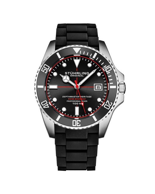 Stuhrling Black Datemaster Heritage 4087 44Mm for men