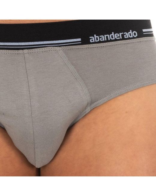 Abanderado Gray Anatomical Front Breathable Fabric Brief A077H for men
