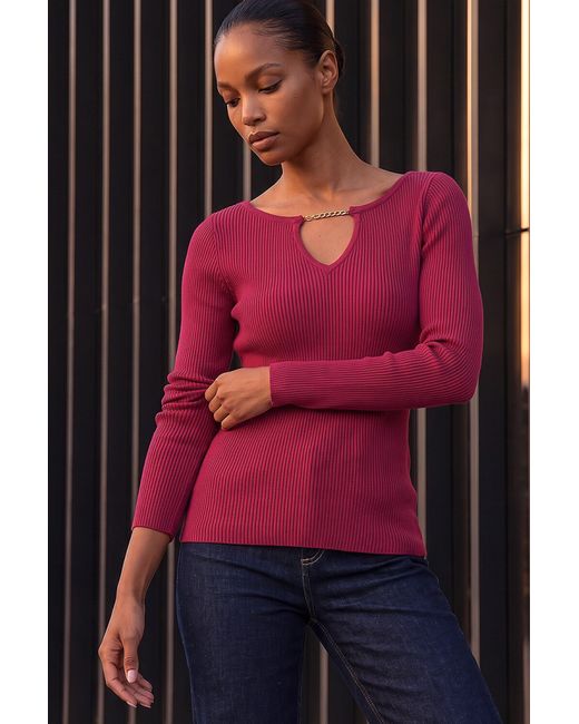 Roman Red Chain Neck Jumper