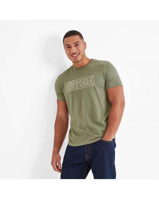 TOG24 Green Kilby T-Shirt Faded Cotton for men