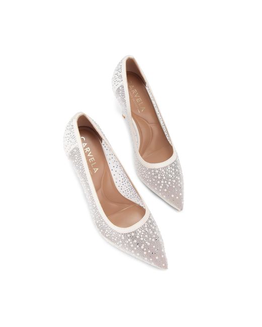 Carvela Kurt Geiger White Lovebird Mesh Heels