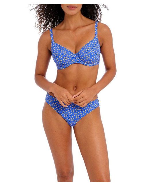 Freya Blue Garden Disco Plunge Bikini Top