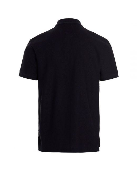 Burberry Black Branded Circle Logo Coal Polo Shirt for men