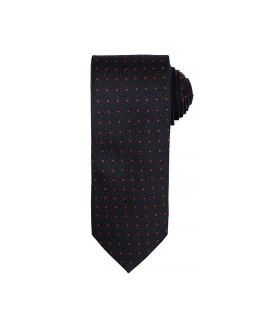 PREMIER Micro Dot Pattern Formele Work Tie (zwart / Rood) in het Black voor heren