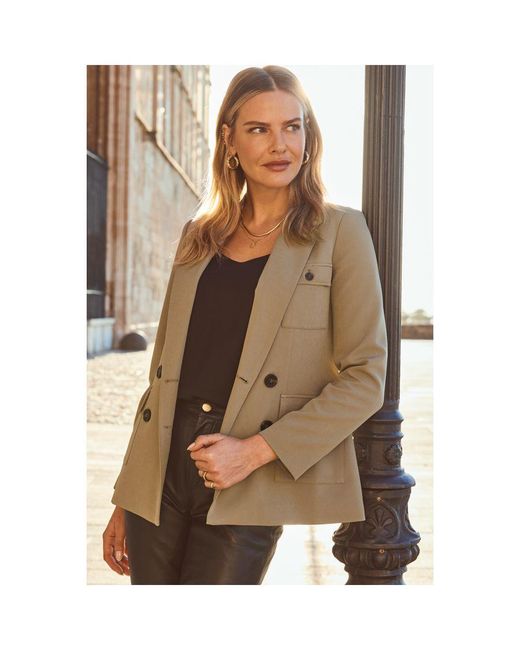 Sosandar Brown Khaki Utility Blazer