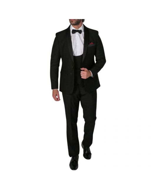 Paul Andrew Black 3 Piece Tuxedo Suit for men