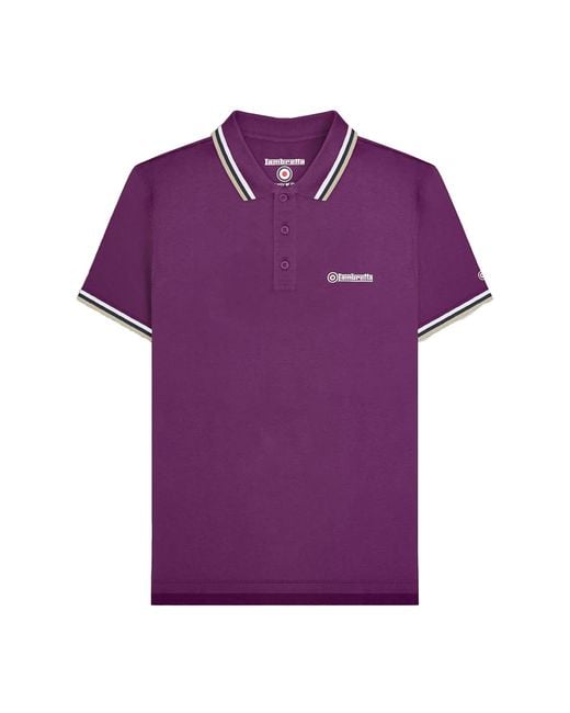 Lambretta Purple Triple Tipped Polo Shirt (Winter Bloom/ /Cashew) for men