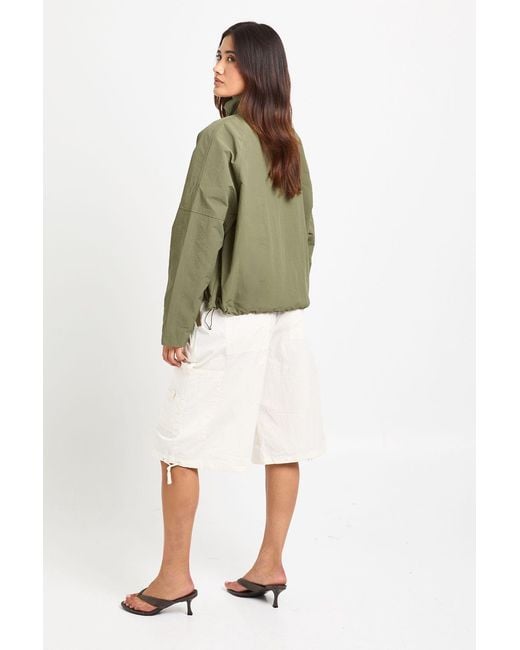 Boohoo White Nylon Pocket Cargo Jort