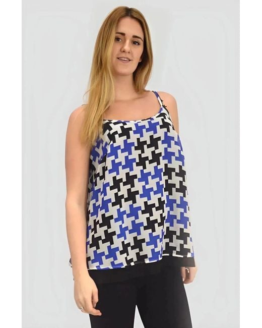 Threads Blue Houndstooth Cami Top