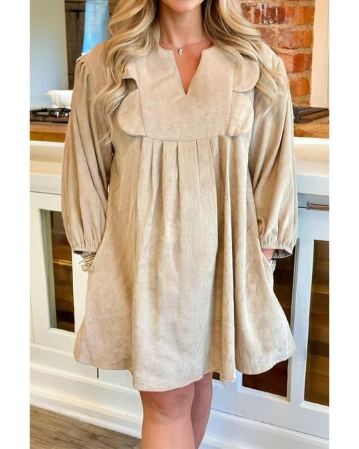 Azura Exchange Katoenen Losse Jurk in het Natural