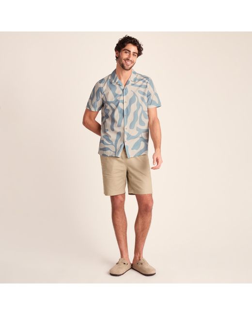 TOG24 Blue Strichen Short Sleeve 100% Cotton Supersoft Shirt for men