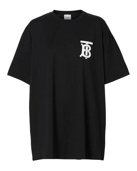 Burberry Tb Emerson Oversized Logo T-shirt Zwart in het Black voor heren