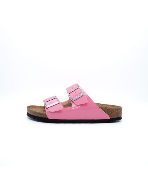 Birkenstock Pink Arizona Patent Slippers