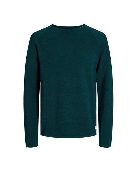 Jack & Jones Green And Regular Fit Long Sleeve Crew Neck Sweater for men