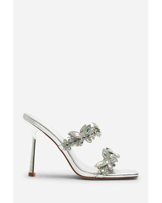 Where's That From Brown Wheres Dazira Cut Out Flower Trim Detail Heeled Mules