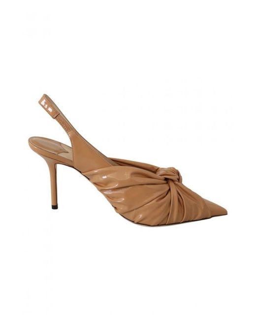 Jimmy Choo Caramel Brown Leather Annabell 85 Pumps