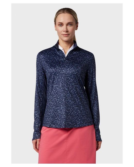 Callaway Apparel Blue Shape Shifter Geo Print Sweater