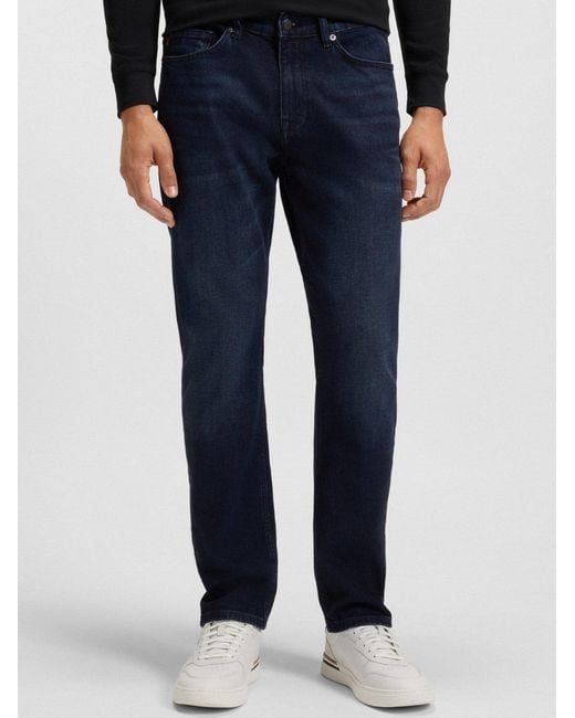Boss Blue Dark Delaware Slim Jean for men