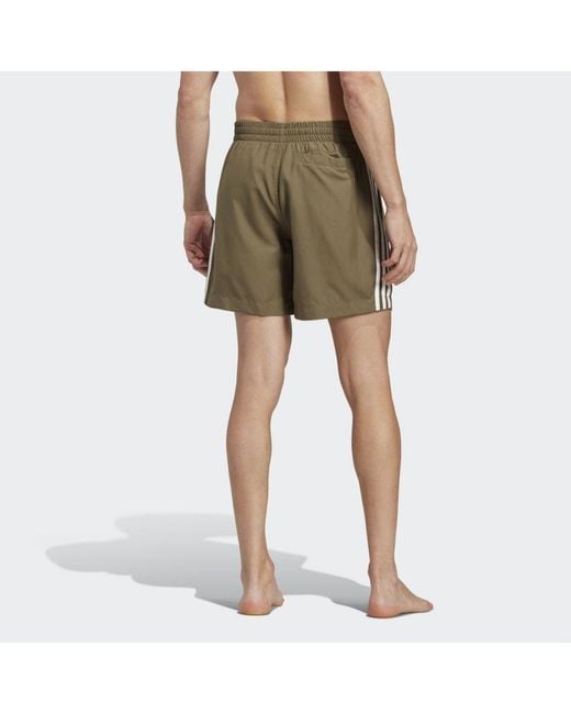 Adidas Originals Green Adicolor 3-Stripes Swim Shorts for men