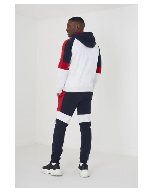 Brave Soul Blue 'Holden' Zip Through Hoodie & Jogger Co-Ord Set Cotton/Polyester for men