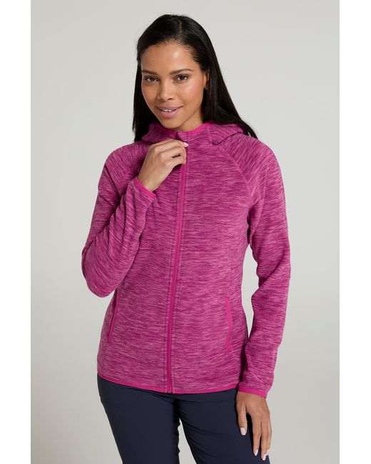 Mountain Warehouse Pink 'Lleyn' Fleece Jacket Antipill Breathable Full Zip Activewear