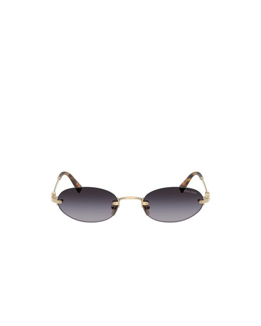 Miu Miu White Sunglasses/ Metal